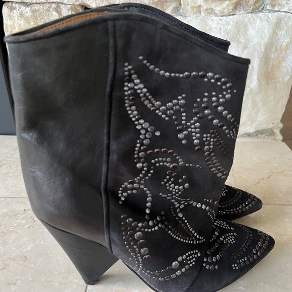 COPY - ISABEL MARANT Suede Studded Accents Western Boots 37 - Picture 2 of 5
